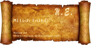 Milich Enikő névjegykártya